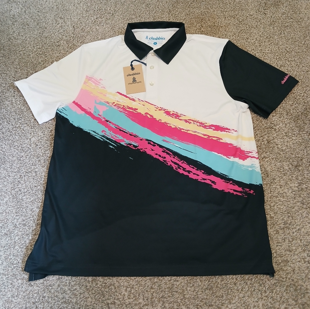 Chubbies The Weekend Has Arrived Tennis Champ Performance Polo Men's M (NWT)